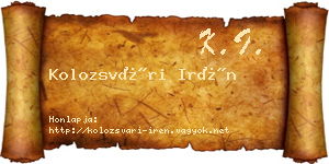 Kolozsvári Irén névjegykártya