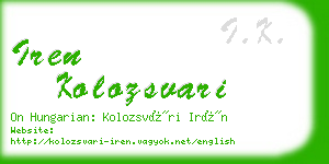 iren kolozsvari business card